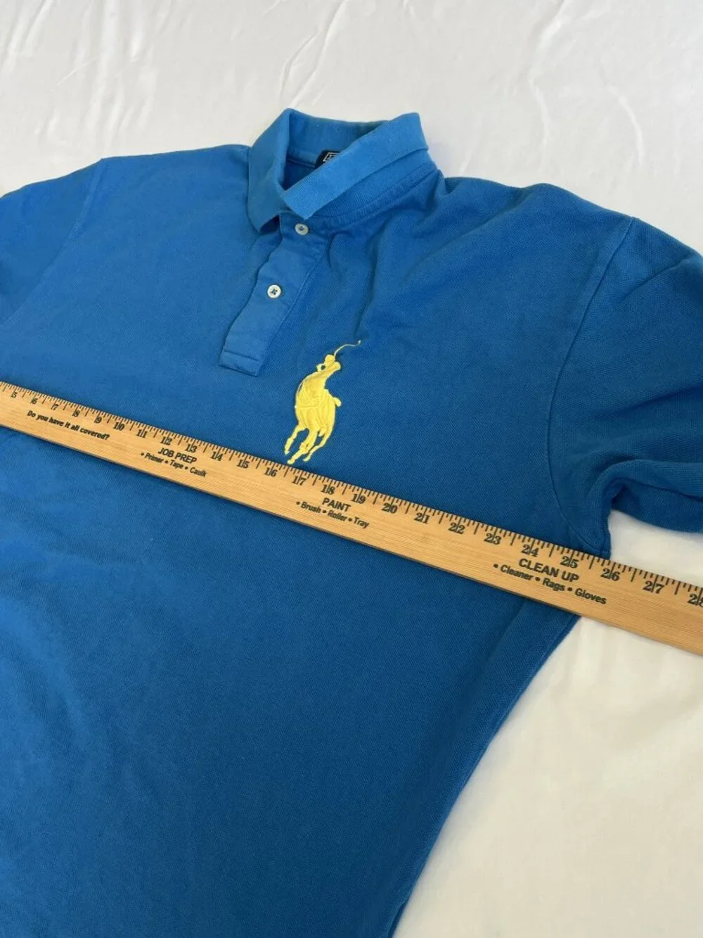 Polo Ralph Lauren Men's Big Pony Polo Sz XL Blue Yellow EUC